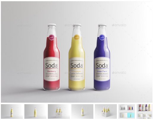 Soda Drink Bottle Packaging Mock-Ups Vol.1