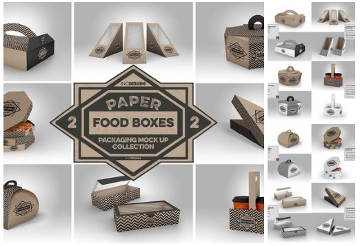 Download Food Box Packaging Mockups Vol 2 Downtr Full PSD Mockup Templates