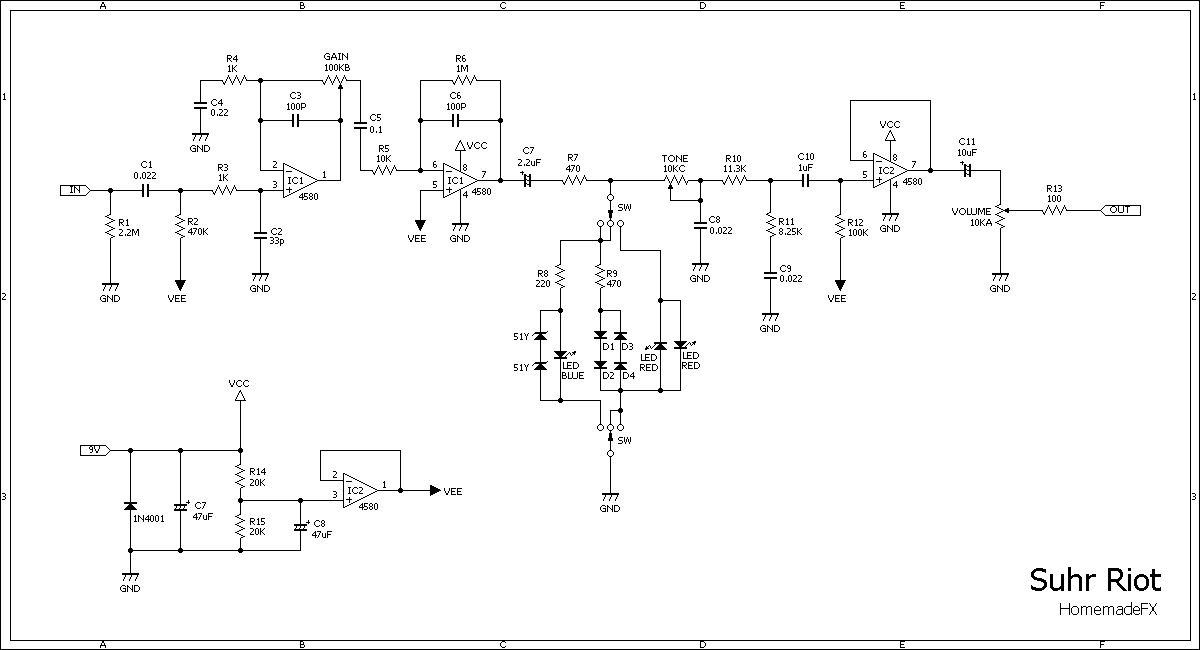 Mxr distortion 3 схема