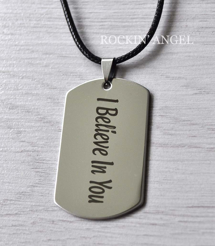 Stainless Steel Inspirational Dogtag Pendant Necklace I Believe In Details About Stainless Steel Inspirational Dogtag Pendant Necklace I Believe In You Uni