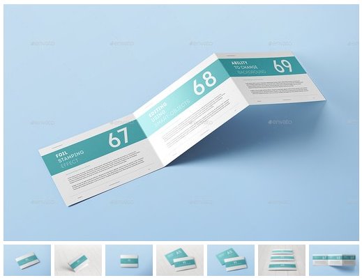 A5 Tri-Fold Horizontal Brochure Mock-up