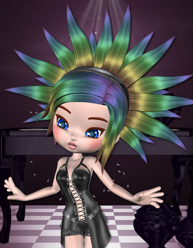 FanTail Hair for Cookie - Textures (Rainbow)