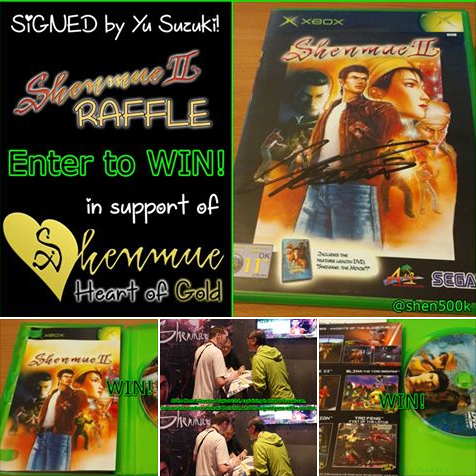 The raffle was first announced in our Facebook group, following Yu Suzuki's signing of the prize at Gamescom 2017