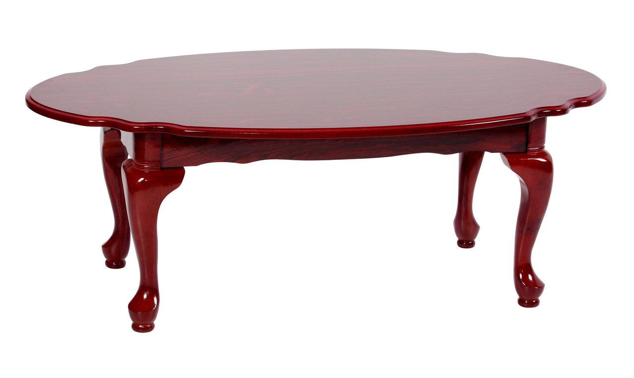Coffee Table Mahogany Queen Anne Traditional Antique Oval ...