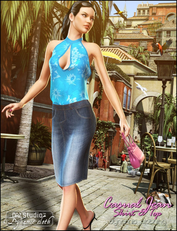 Denim skirt outlet outfit 3d